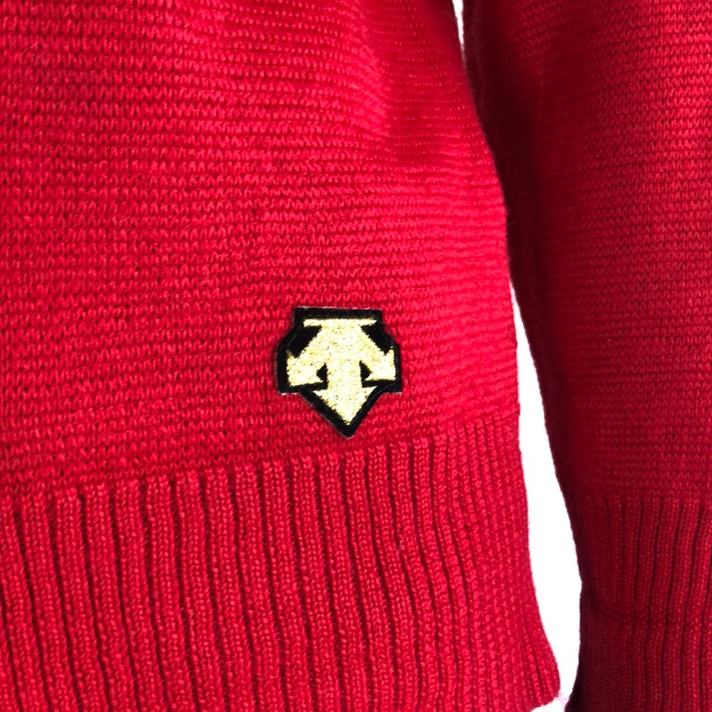 VTG Wool Retro Sweater Descente 1/4 zip - Picture 2 of 6